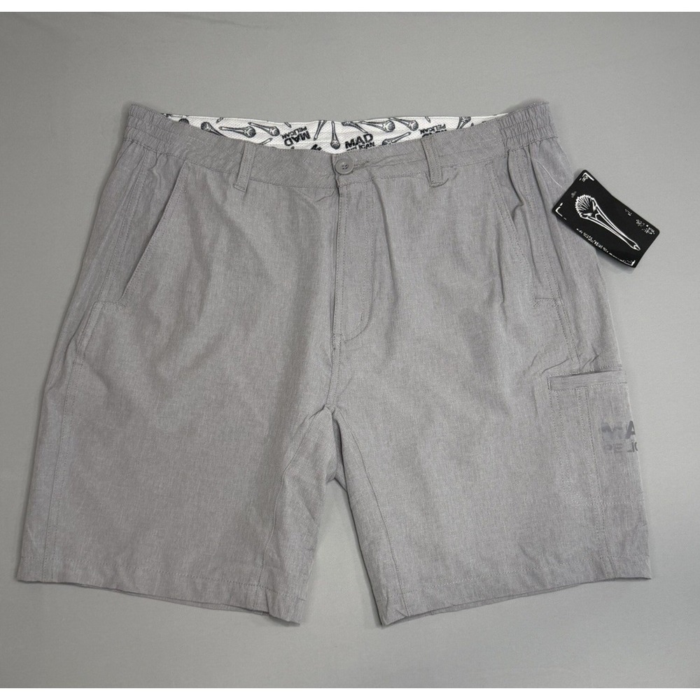 Mad Pelican Cargo Shorts Men's XL Alloy Donnie Walking New Gray Moisture Wicking
